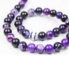 Natural Purple Agate Smooth Polished Round Ball Beads 14 Inches - Size 10mm